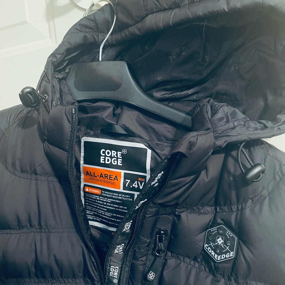 Heated Core Edge Black Quilted Jacket unisex